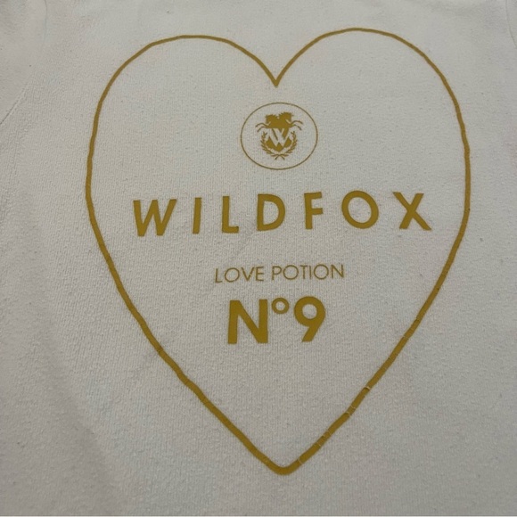 Wildfox Sweater Love Potion No 9 White and Gold Pullover Oversized Sweater Small - Picture 2 of 9